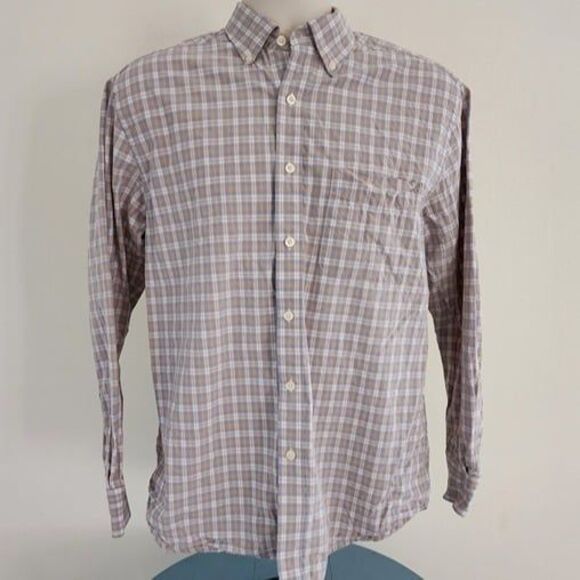 Lyle & Scott Scotland Blue, Gold & White Check Button Down Shirt Size: Medium - Picture 9 of 9